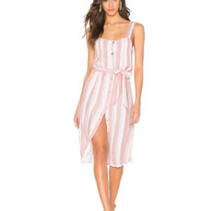 Rails Clement Dusk Pink Gold Metallic Stripe Button Front Dress